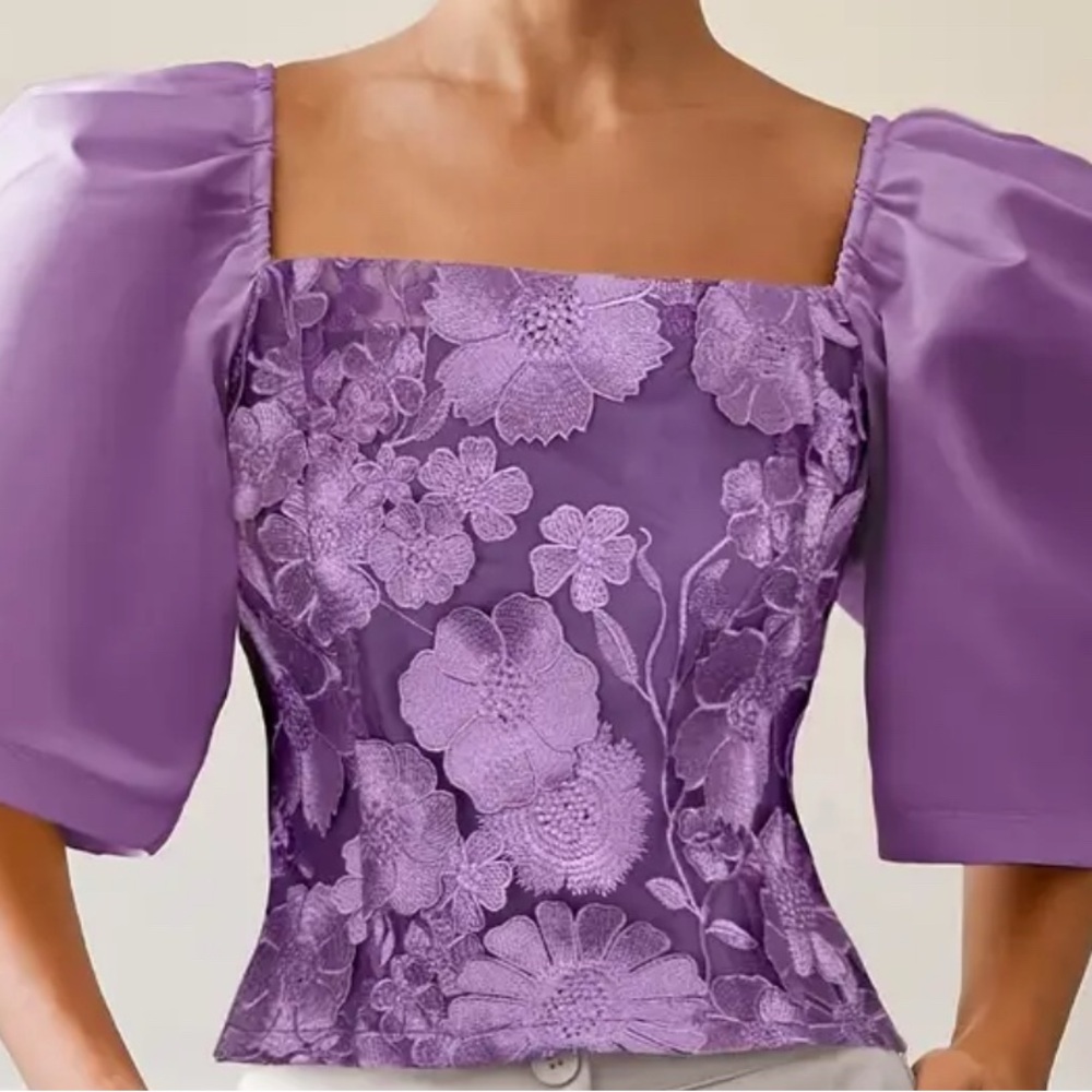 Lavender Floral Women's Blouse